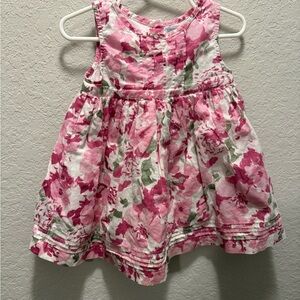 GAP Baby Pink and White Floral Dress Size 12/18 months